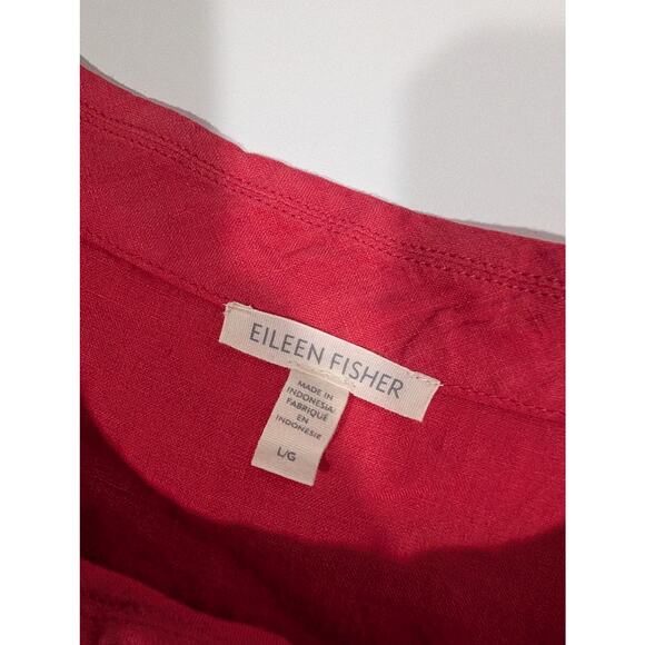 Eileen Fisher Tank Womens Large Coral Linen Sleeveless Blouse Lagenlook - Picture 4 of 8
